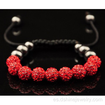 10mm Shamballa joyas con pulsera de perlas de cristal Pave